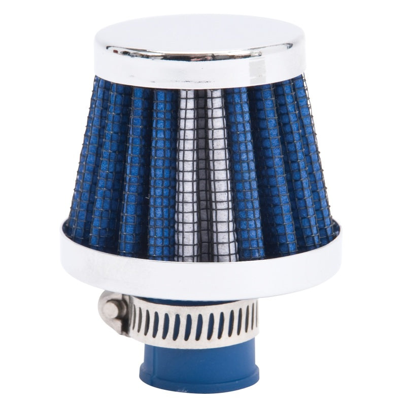 Valve Cover Breather 10mm Inlet Blue/Chrome