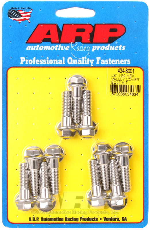 S/S Valley Cover Bolt Kit - 6pt. LS1/LS2