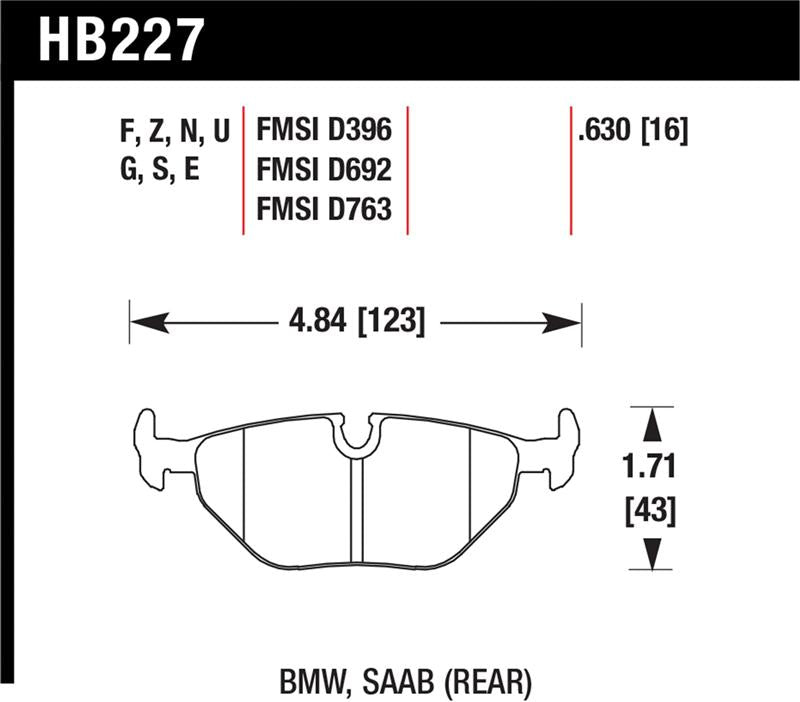 Hawk 92-95 BMW 325iS / 96-02 BMW M3 DTC-70 Race Rear Brake Pads