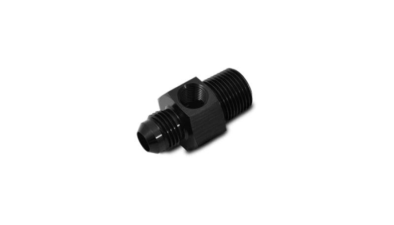 Vibrant -6AN Male to 3/8in NPT Male Union Adapter Fitting w/ 1/8in NPT Port