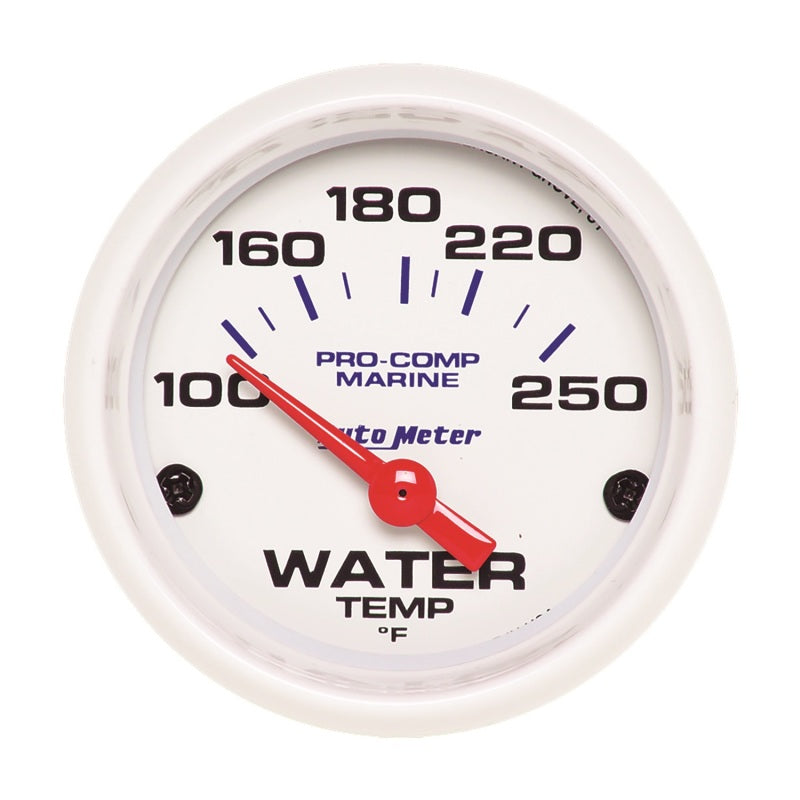 2-1/16 Water Temp Gauge 100-250F White Phantom