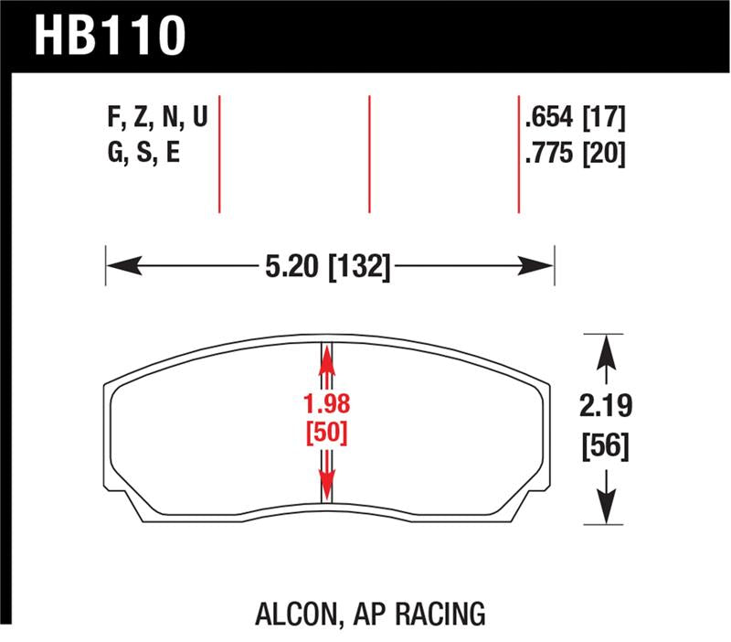 Hawk AP CP3307 / CP5040 / CP5200 Caliper DTC-70 Race Brake Pads