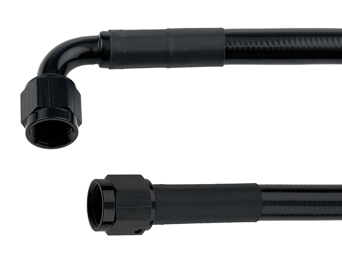 Coated Braided Line 15in #6 Hose -6 Str/-6 90 Deg