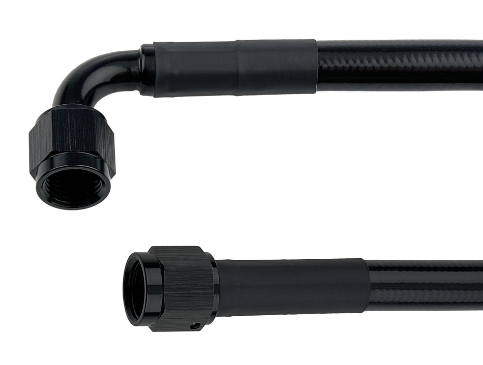 Coated Braided Line 21in #6 Hose -6 Str/-6 90 Deg