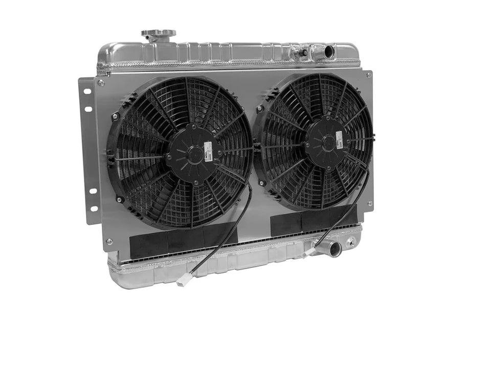 Radiator w/Fans Chevelle LS 64-77 Man Trans Raw