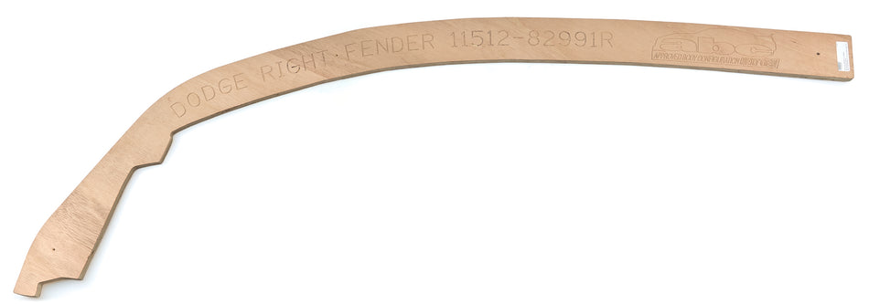 2019 LM Fender Template Right Dodge Wood