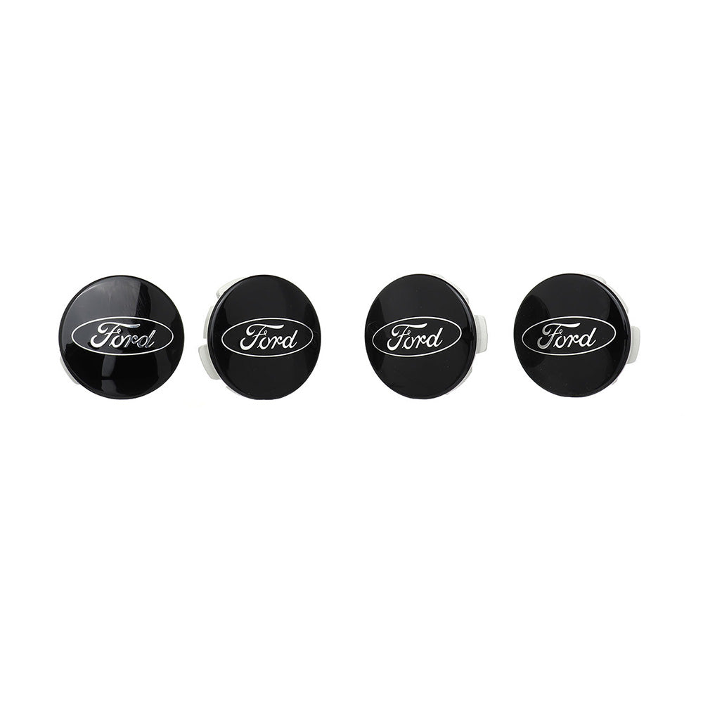 Wheel Center Cap Kit Ford Car Black & Chrome