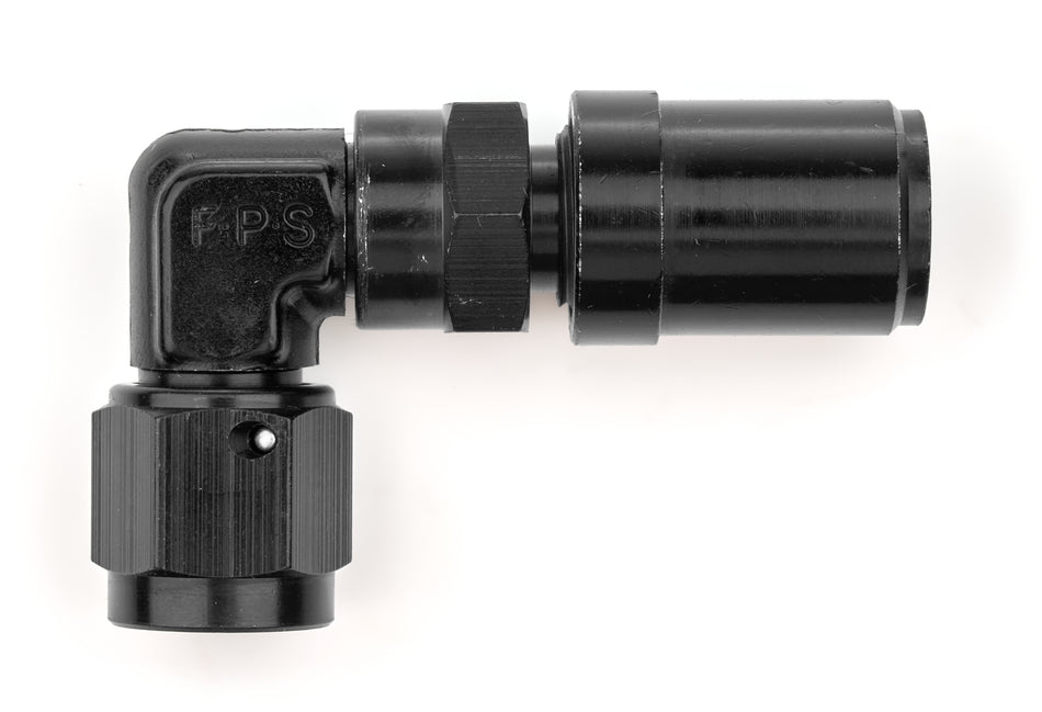 6AN  90Deg Race-rite Low Profile Fitting Blk