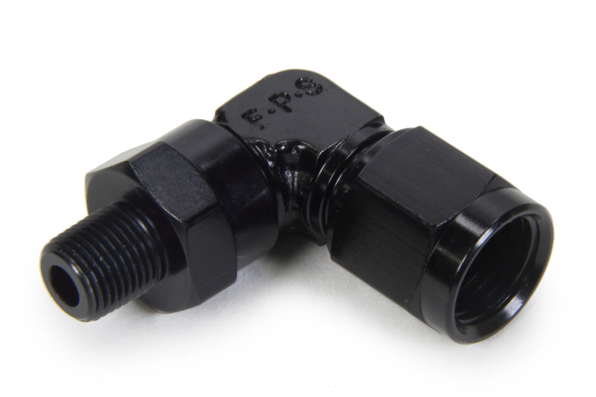 6an Female Swivel to 1/8 MPT 90-Degree Fitting