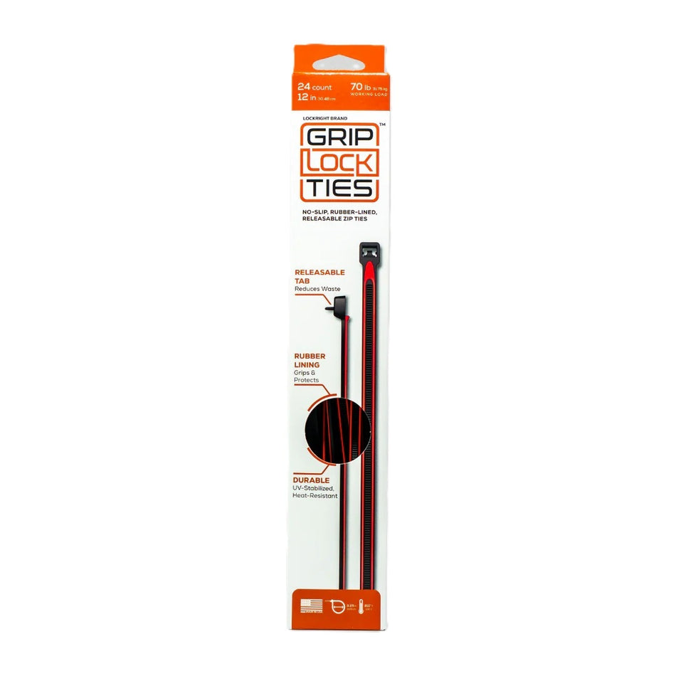 Zip Ties 12in Releasable Black / Red 48pk