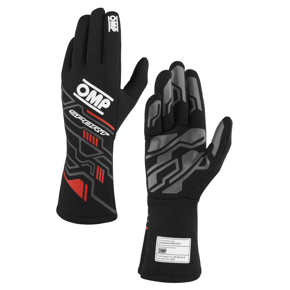 SPORT GLOVES FIA 8856-20 18 MY2025 BLACK / RED SZ