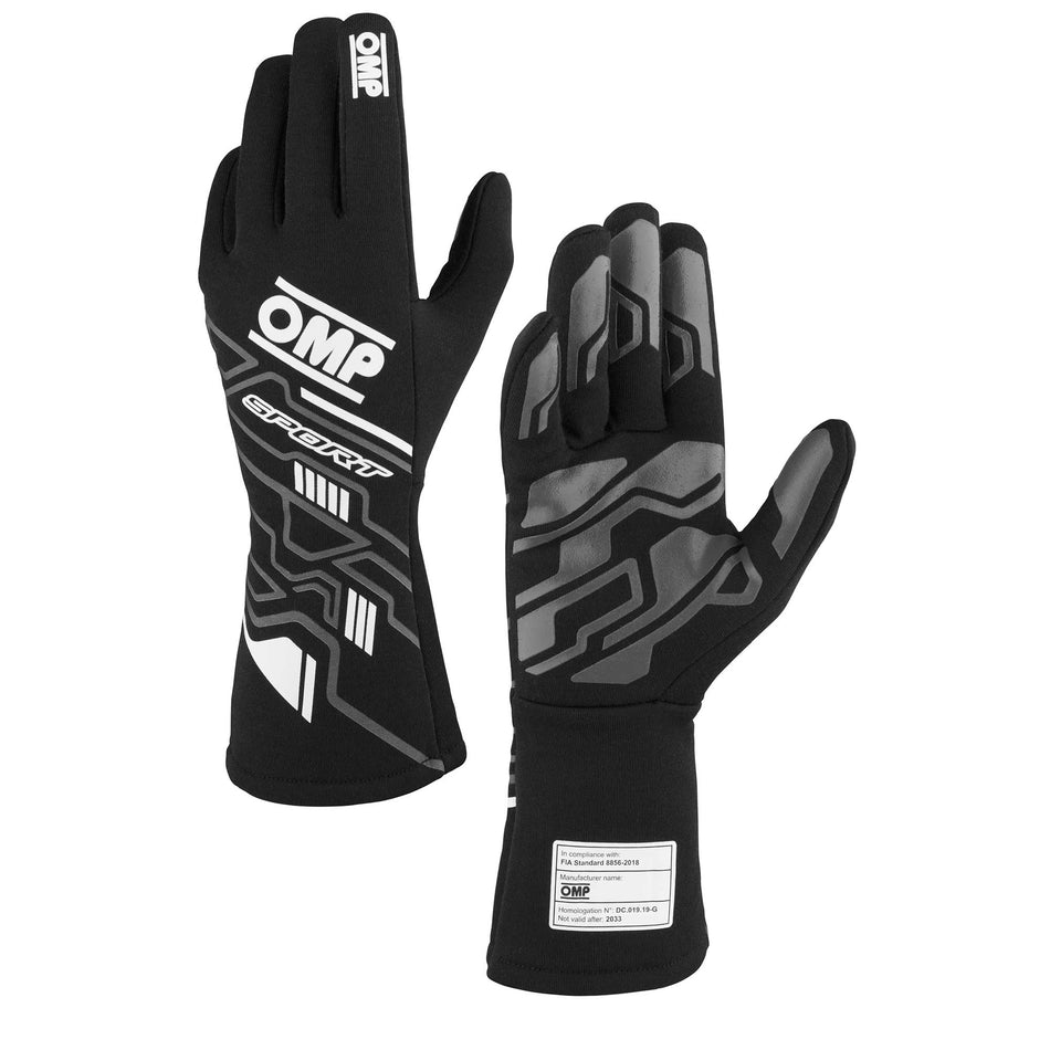 SPORT GLOVES FIA 8856-20 18 MY2025 BLACK / WHITE