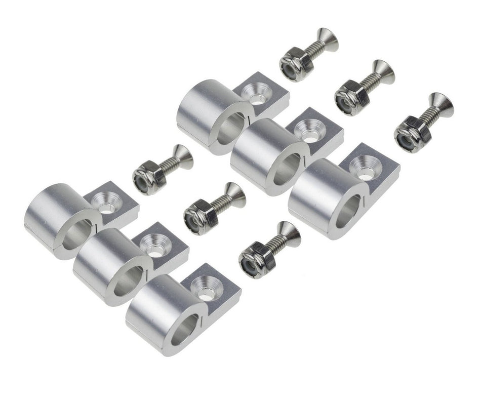 5/16in Polished Aluminum Line Clamps 6/pkg