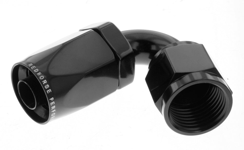 10AN 120Deg Female Alum Hose End Black