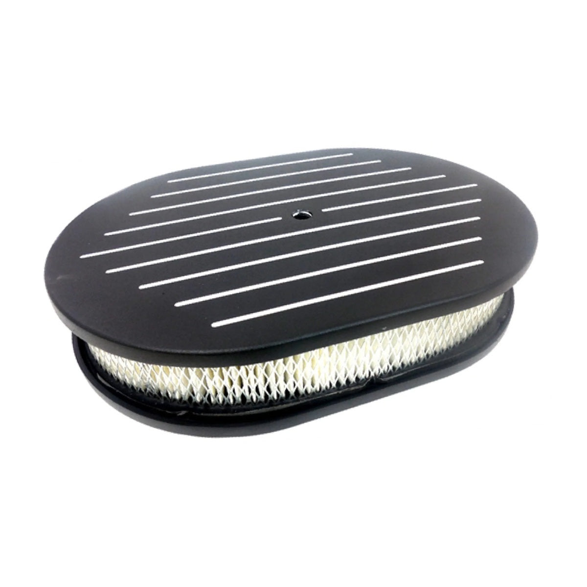 Air Cleaner Kit 12X2 Oval Ball Milled Black