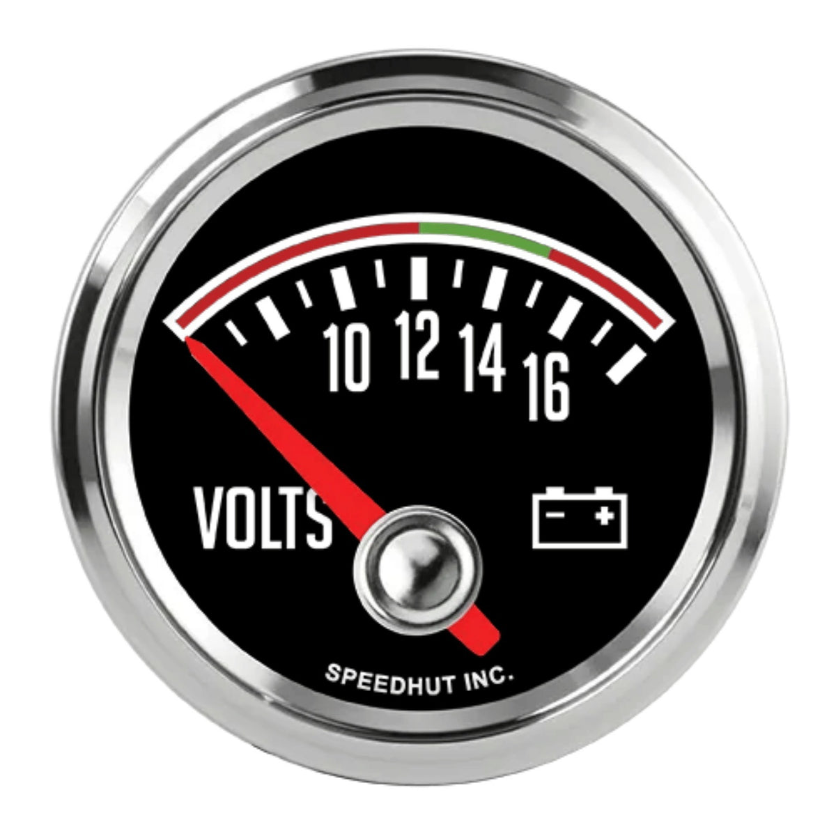 2-1/16in Classic Volt Gauge 6-18V Black Face