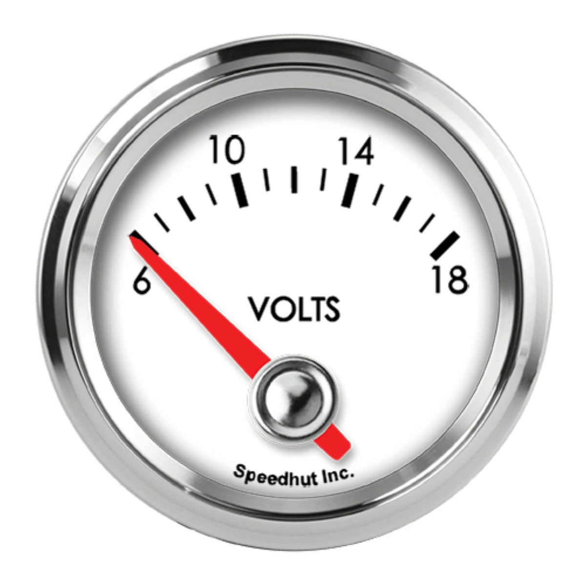2-1/16in Volt Gauge 6-18 6-18V White Face