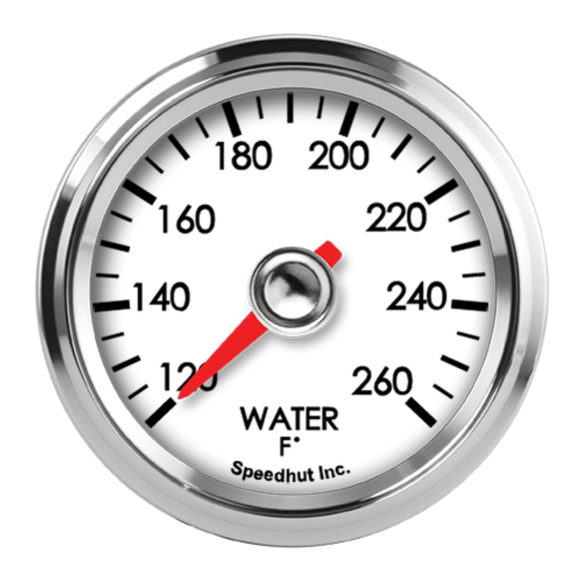 2-1/16in Water Temp Gauge 120-260F Wht Face