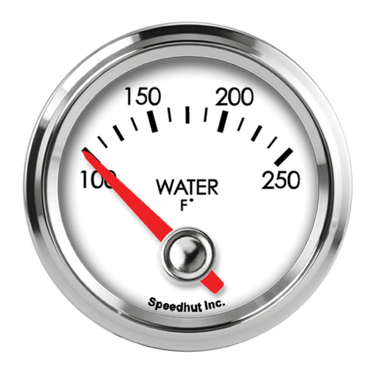 2-1/16in Water Temp Gauge 100-250F Wht Face