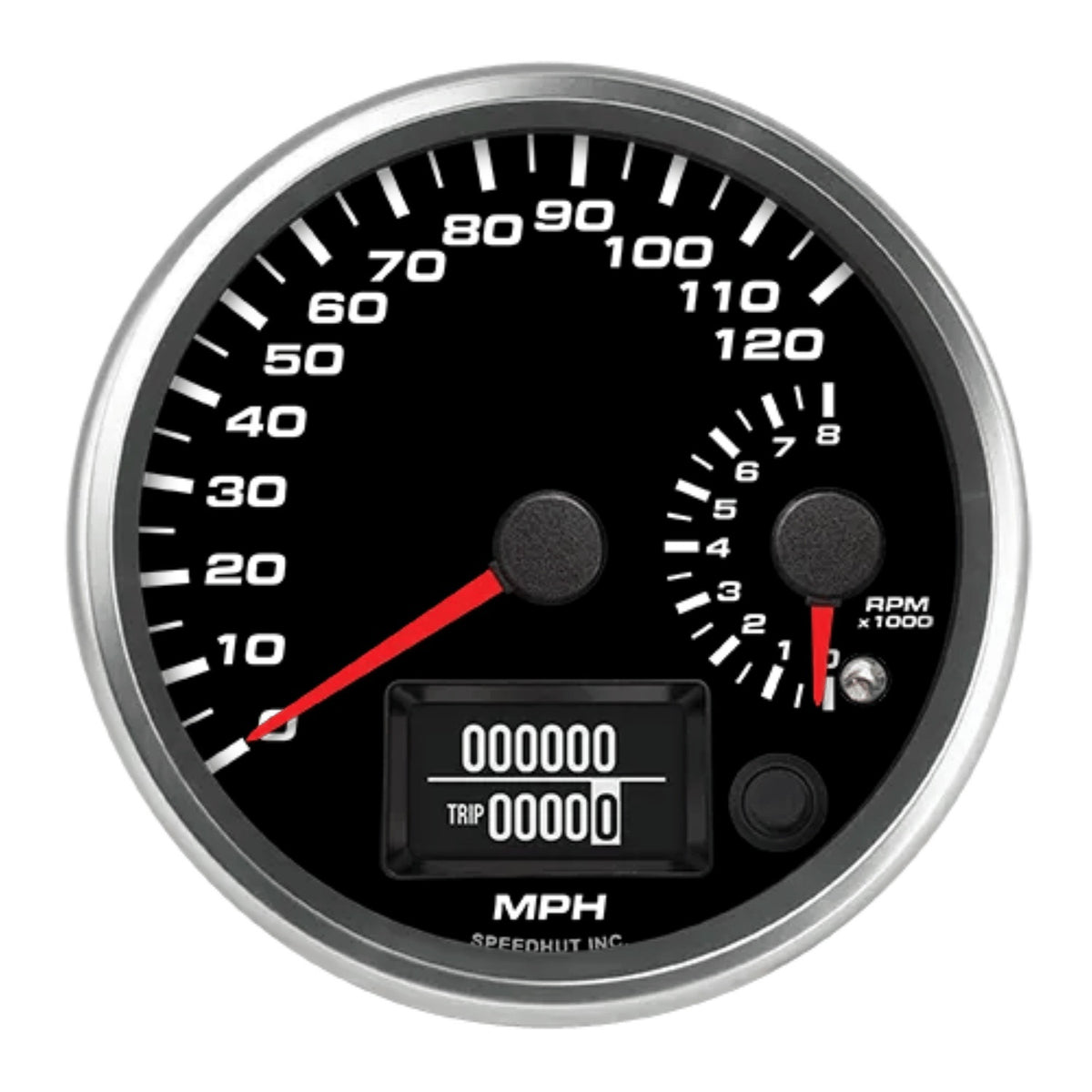 4in Dual GPS Speedo/Tach 120mph 8K RPM Black Face