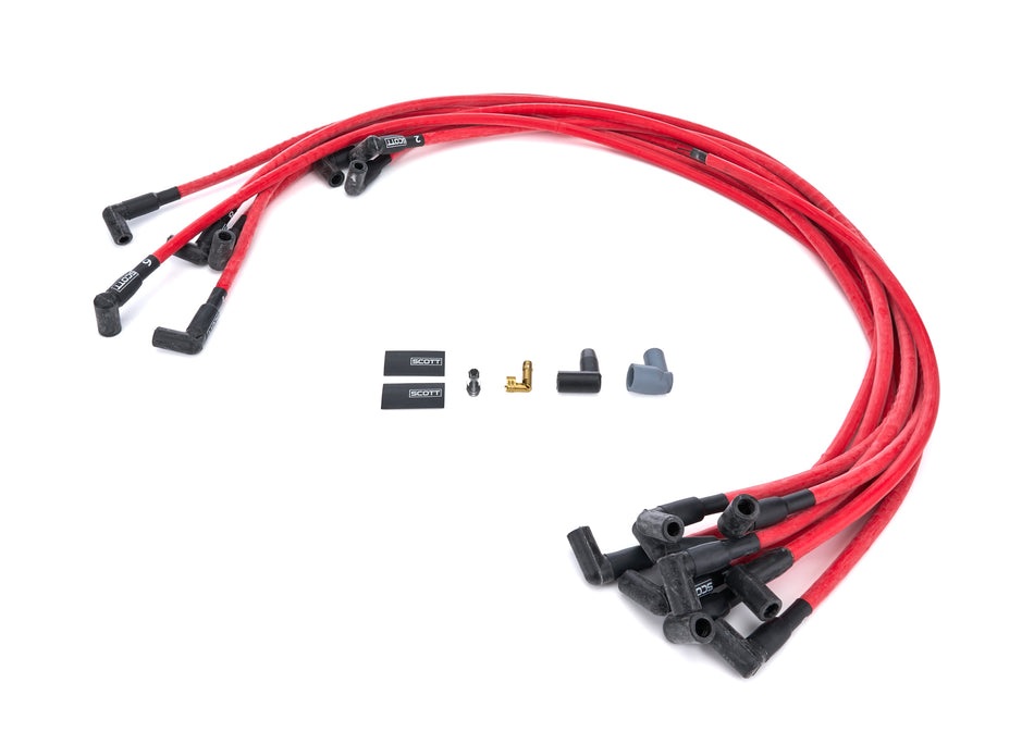 SBC Spark Plug Wire Set 90-Degree - Red