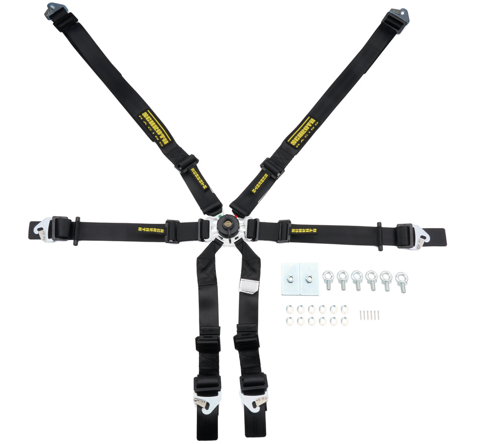 6PT Harness Flexi Black FIA Hans