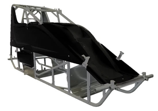 Sprint Car Kit B X-Wedge Black Inside Rail Body