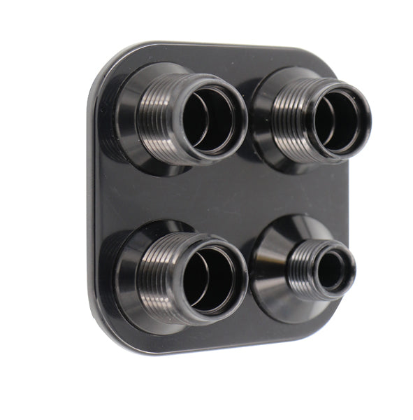 4 Way Square Bulkhead #8 and #10 O-Ring