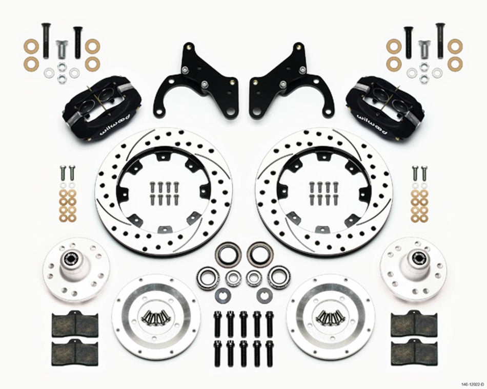 Front Disc Brake Kit Blk 65-68 Impala Drum 12.19