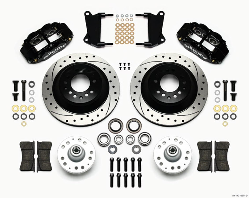 Front Disc Brake Kit Blk 67-72 Camaro Nova 12.88