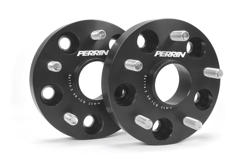 PERRIN Subaru 25mm Wheel Spacers 5x114.3 BP w/56mm Hub - Black