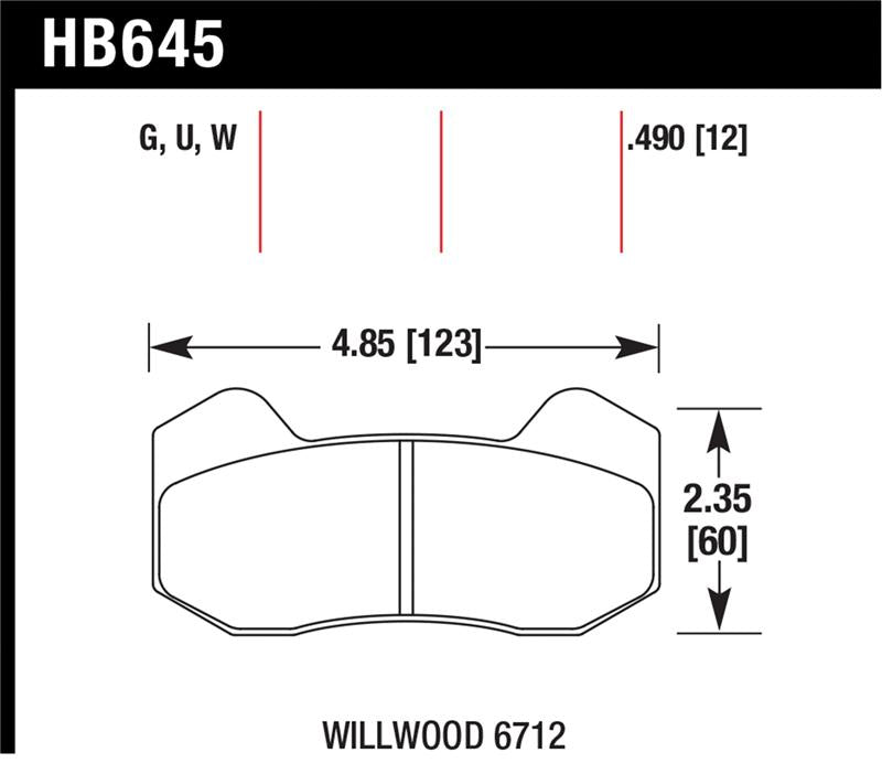 Hawk Wilwood Type 6712 DTC-60 Brake Pads