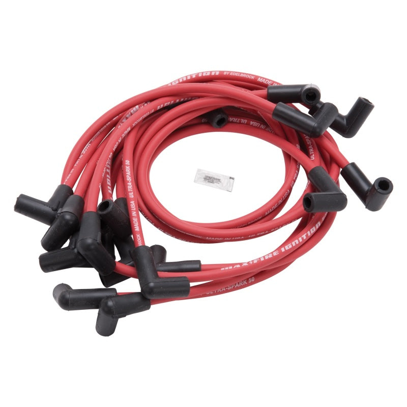 Max Fire Plug Wire Set SBC w/HEI 90 Degree Red
