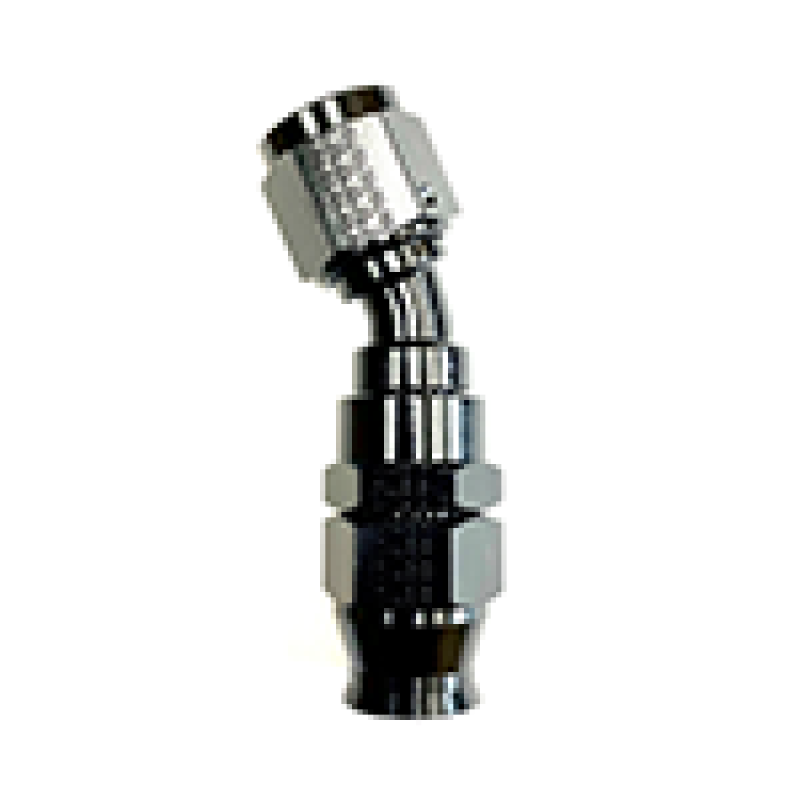Hose Fitting #6 30 Deg PTFE Black