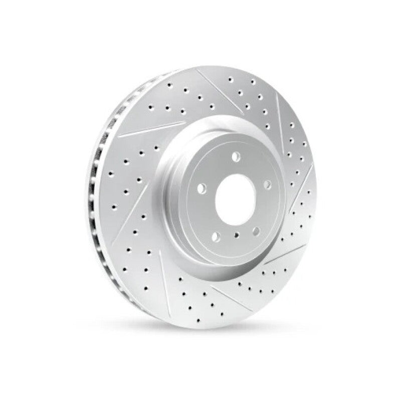 R1 18-23 Genesis G80 Rear Right Drilled & Slotted Geo-Carbon Rotor