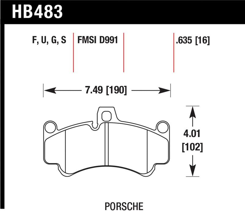 Hawk Porsche GT3 DTC-60 Street Front Brake Pads