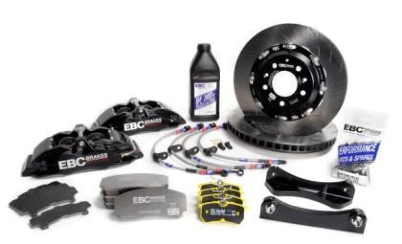 EBC Racing 23-24 Toyota GR Corolla 1.6T Black Apollo-6 Calipers 355mm Rotors Front Big Brake Kit