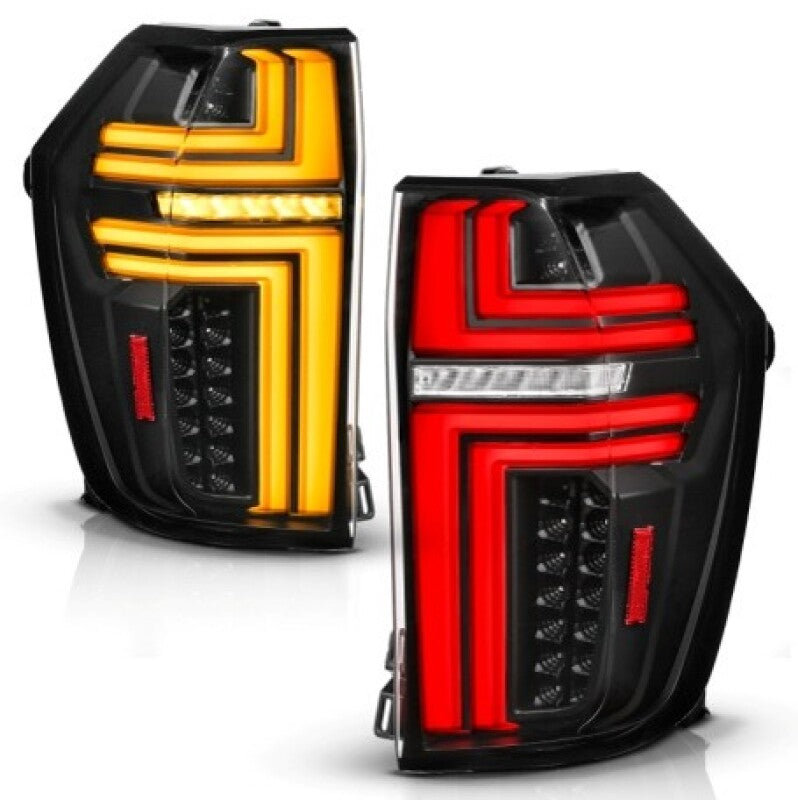 ANZO 21-24 Chevy Suburban/Tahoe Full LED Tail Lights SeqSig Black - Pair