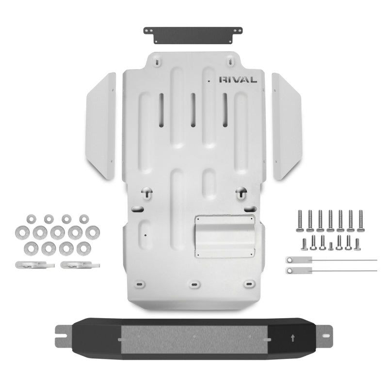Rival 10-24 Toyota 4Runner Aluminum Transmission Transfer Case Catalytic Converter Skid Plate