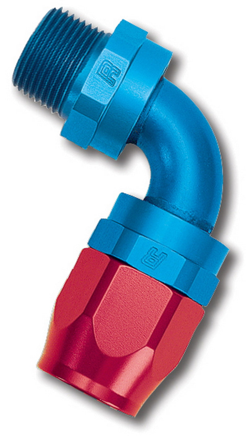 6AN 3/8NPT 90Deg Hse End Blue/Red