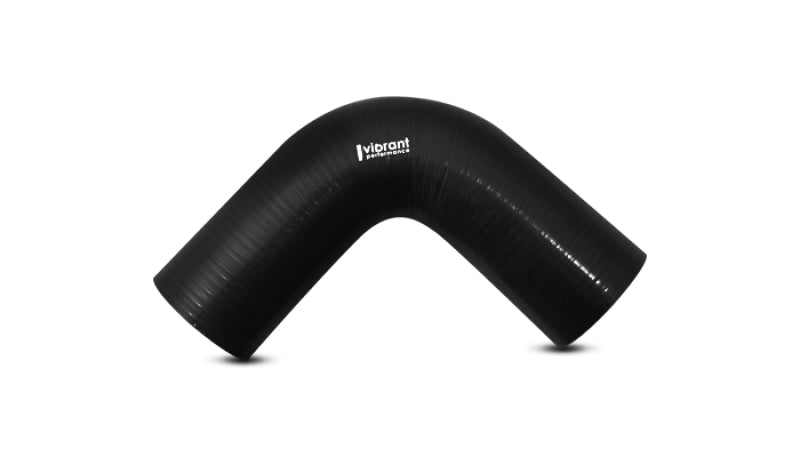 Vibrant 4 Ply Reinforced Silicone Elbow Connector - 5in ID x 4in Leg 90 Deg Elbow (BLACK)