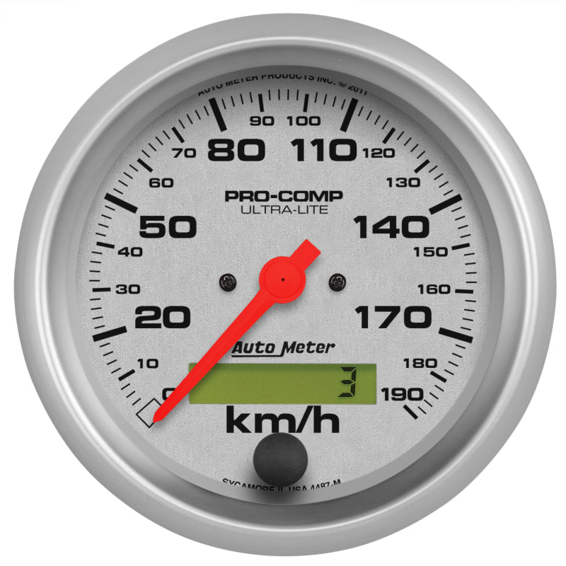 3-3/8in U/L Speedometer 190KPH Metric