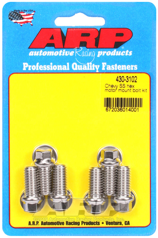 Chevy S/S Motor Mount to Block Bolt Kit - 6pt.