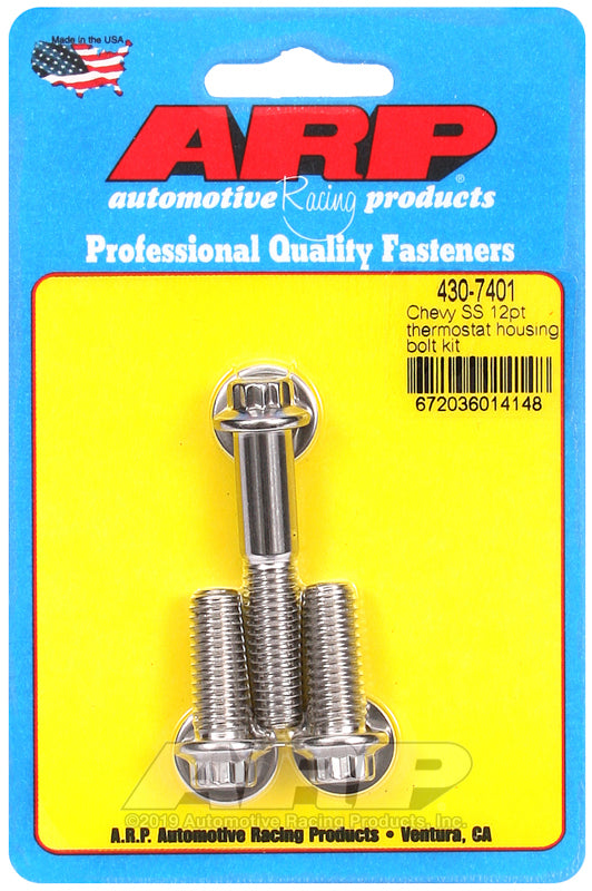 Chevy S/S Thermostat Housing Bolt Kit 12pt.