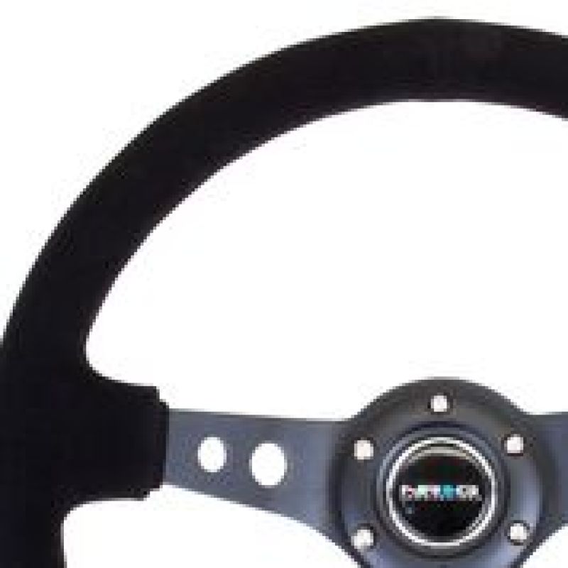 Steering Wheel 350mm 3in Dish Black Suede