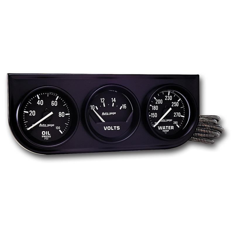 2in Black Mech Gauge Pnl 3-Gauge Oil/Volt/Water