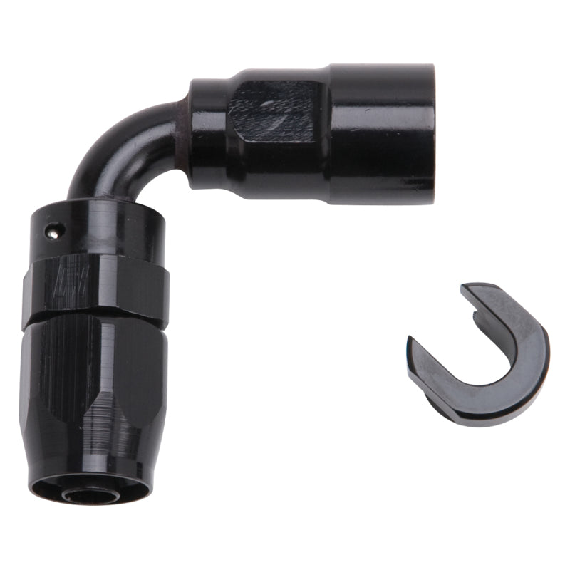 6an 90-Deg Hose End to EFI 3/8 Push-On Q/D