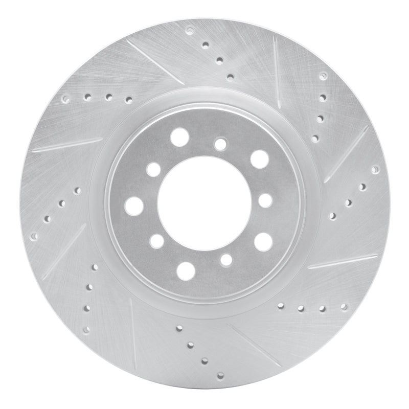 R1 01-06 BMW M3 Left Front Drilled & Slotted Silver Brake Rotor