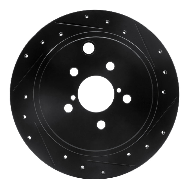 R1 10-25 Scion FR-S Rear Right Drilled & Slotted Black Brake Rotor