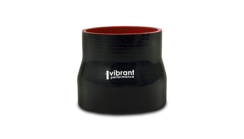 Vibrant 4 Ply Reinforced Silicone Transition Connector - 1.75in I.D. x 2.5in I.D. x 3in long (BLACK)